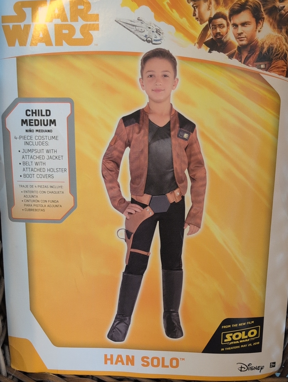 Disney Star Wars Han Solo Costume in Brown and Black for Kids